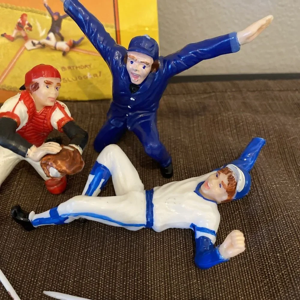 Vintage Baseball Cake‎ Toppers Trio~Wilton 1979